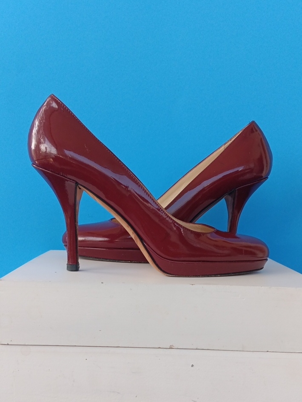 kate spade Burgundy Patent Platform Pump Size6 Made In Italy
